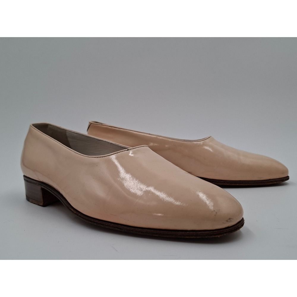 Mauri by Dan Bros Vintage Nude Patent‎ Leather Loafers Pumps Italy Size 7 men